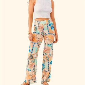 O'Neill Johnny Zephora Super Soft Printed Pull-On Wide Leg Surf Pants M